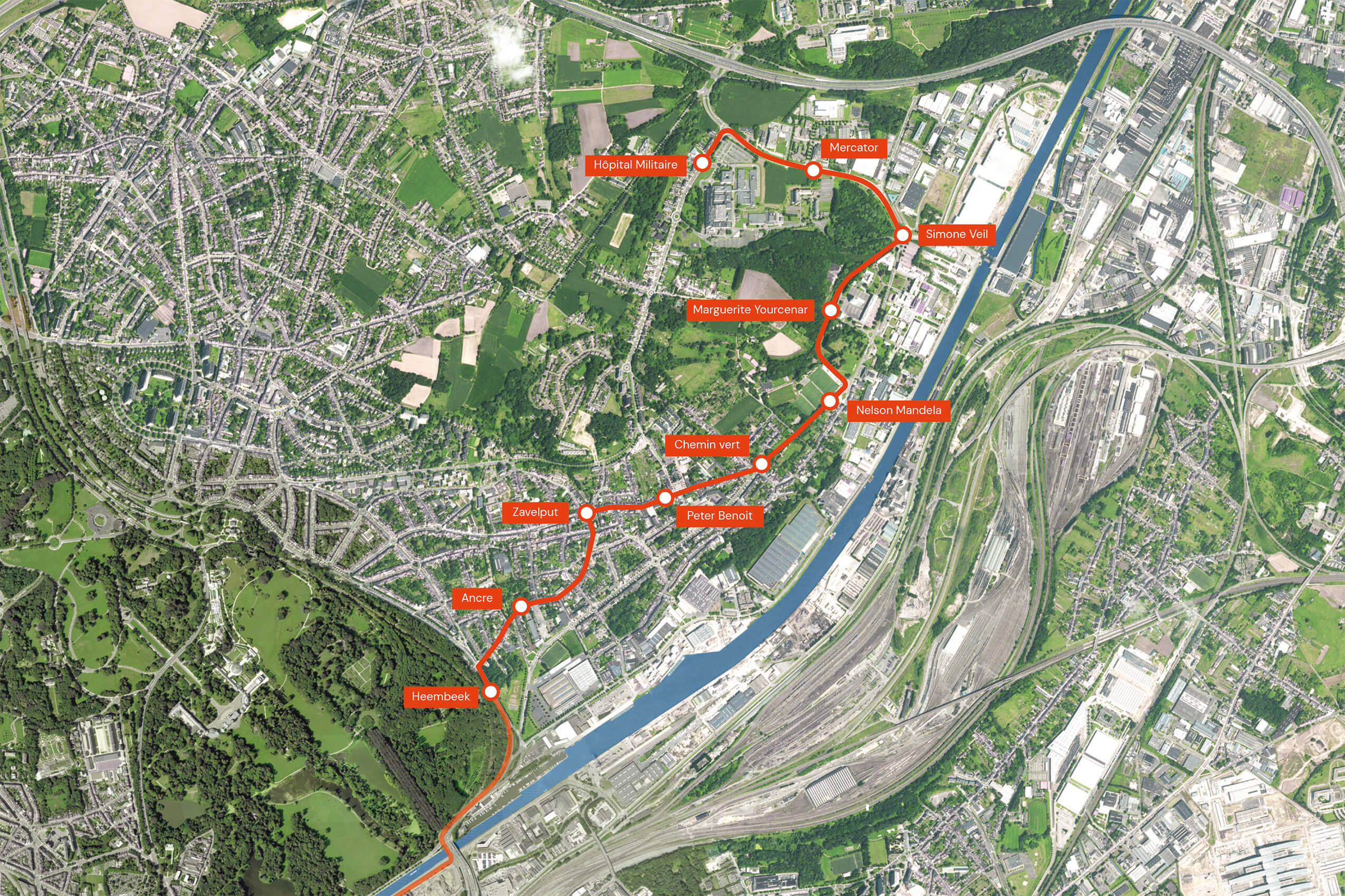 La ligne 10 du tramway de Bruxelles noh_trace_2024