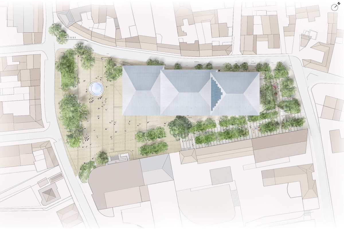 La nouvelle halle au cœur de la ville tah_planmasse_toit_horizontal