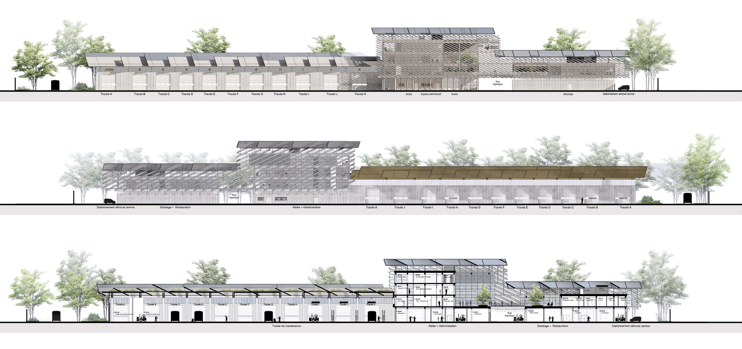 Le 3ème dépôt de bus de Floirac flc_facades-coupe